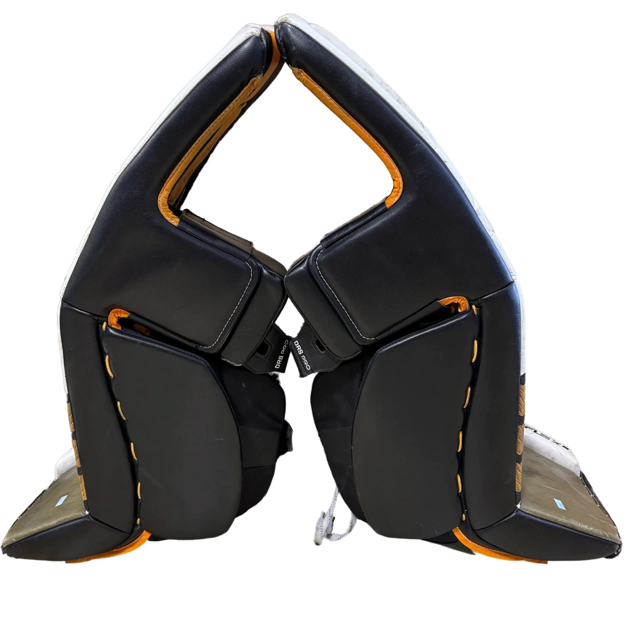 CCM Extreme Flex 6 - Jambières de gardien de but Pro Stock d'occasion (blanc/vert/jaune/noir)